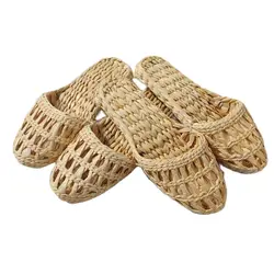 Sandales de plage en corde de chanvre pour femmes et hommes, pantoufles de paille pour Cosplay de Couple, chaussures de scène d'intérieur souples pour la maison, nouvelle collection 2023