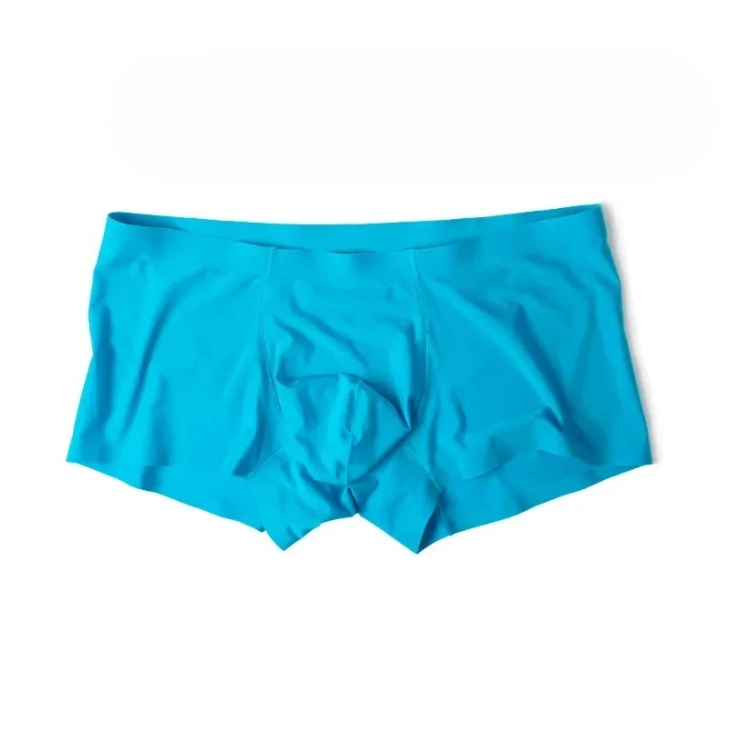 

Мужские бесшовные трусы-боксеры из ледяного шелка с низкой посадкой, U-образным выпуклым кроем, прозрачные, дышащие, ультратонкие, летние, спортивные