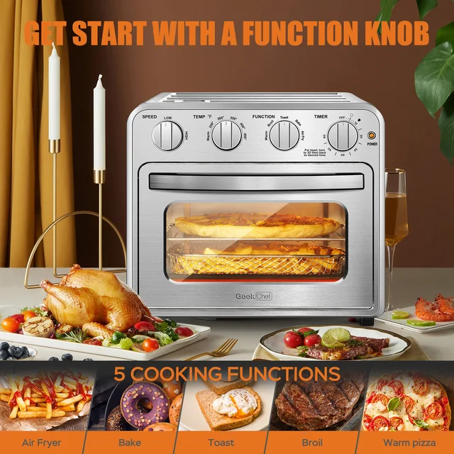 Geek Chef 6 Slice 26QT/26L Air Fryer Fry Oil-Free Extra Large Toaster Oven Combo Air Fryer#US to US 2
