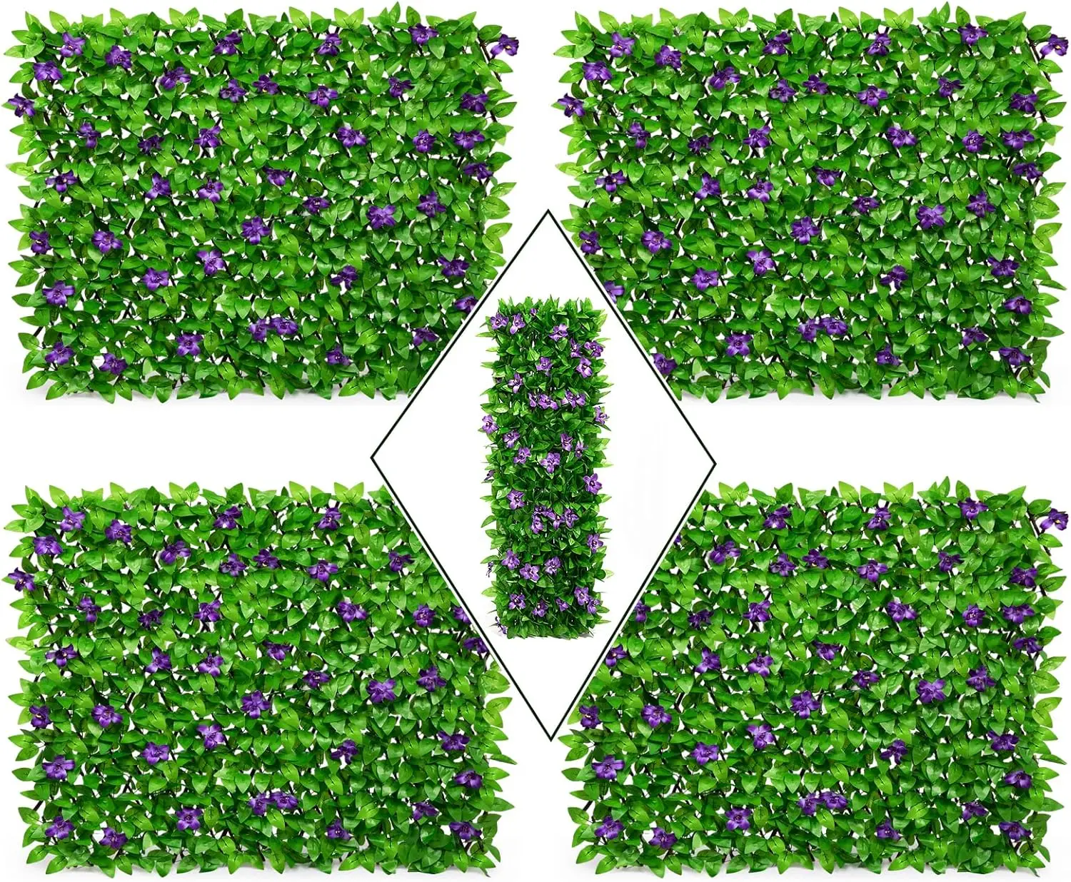 

Раздвижная панель-экран из искусственного плюща для балкона, патио, улицы, 4 шт., декоративная панель для садового ограждения