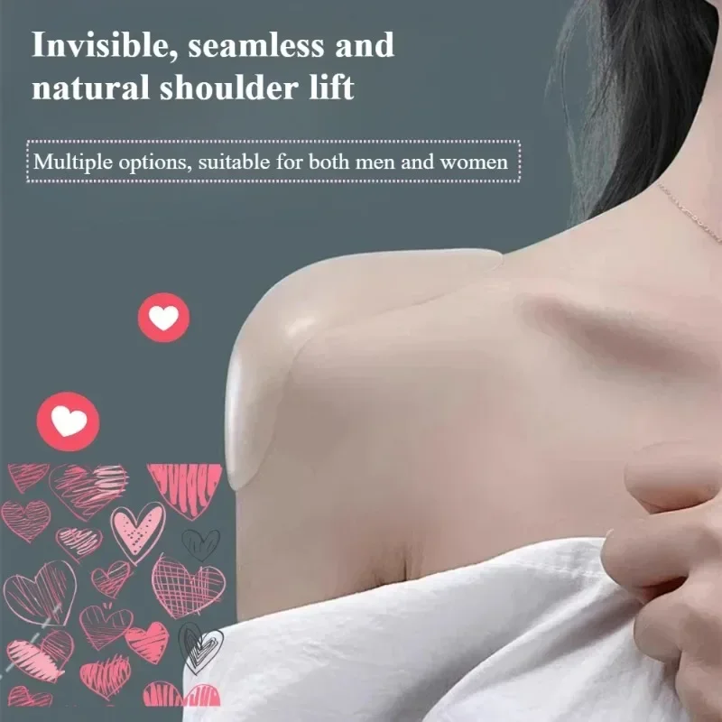 

1 Pair Universal Silicone Shoulder Pads for Both Men Women Fits All, Self-adhesive and Non Slip, Invisible and Seamless