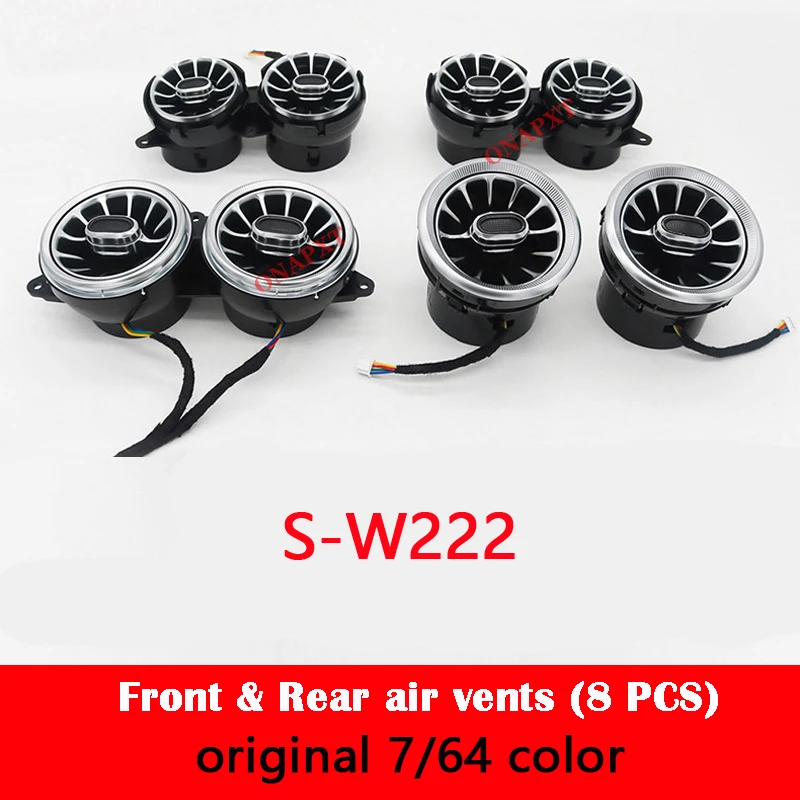 Voor Benz V W447 W464 CLA W117 EEN W176 GLA W156 C W205 W206 GLC X253 E W213 S W222 LED Turbine Lamp Nozzle Air Vent Omgevingslicht