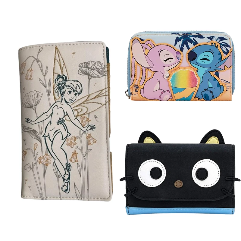 

3 Styles Loungefly Disney Little Elf Stitch Leisure Flip Cover Money Wallet Women'S Purse Gift Card Bag Double Fold Coin Purse