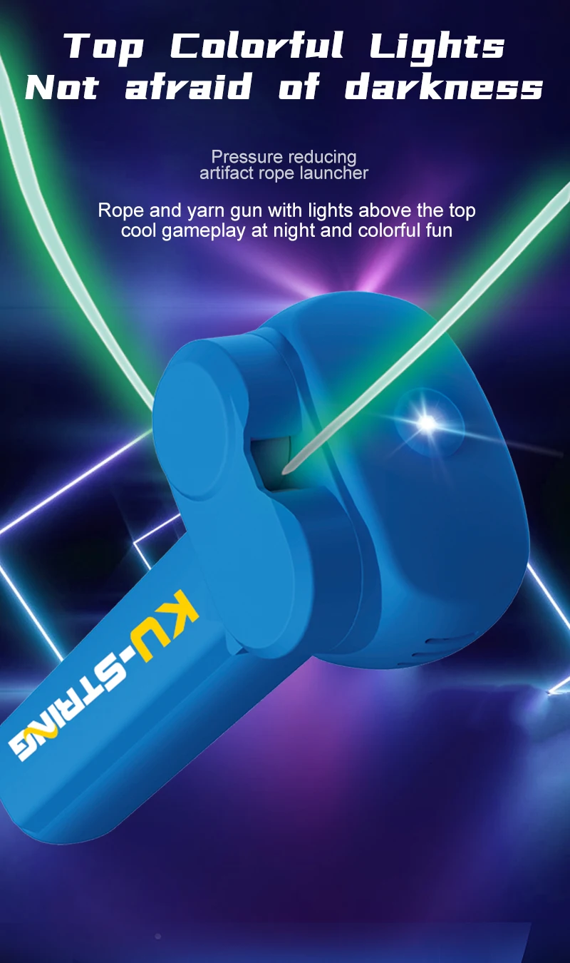 Kinder String Seil Glow in The Dark Spielzeug String Seil Launcher Leuchtende Tragbare Handheld String Stress Relief Spielzeug Für Kinder – Detail 4
