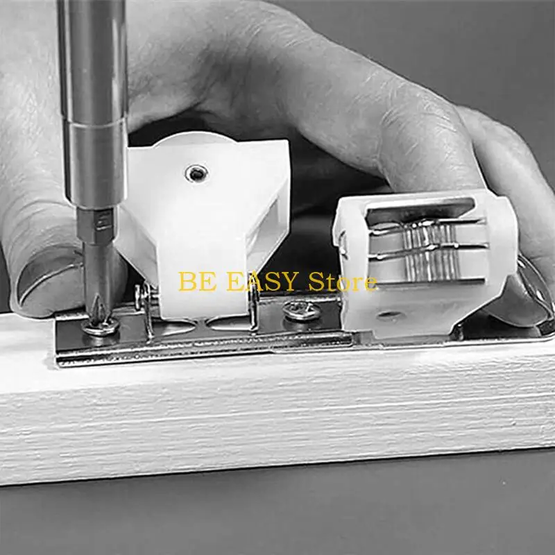 E28F Bamboo Curtain Cord Lock Set  2Pcs Bamboo Curtain Splint Rolling Window Pulley and 2Pcs Copper Core Lock Catch Kit