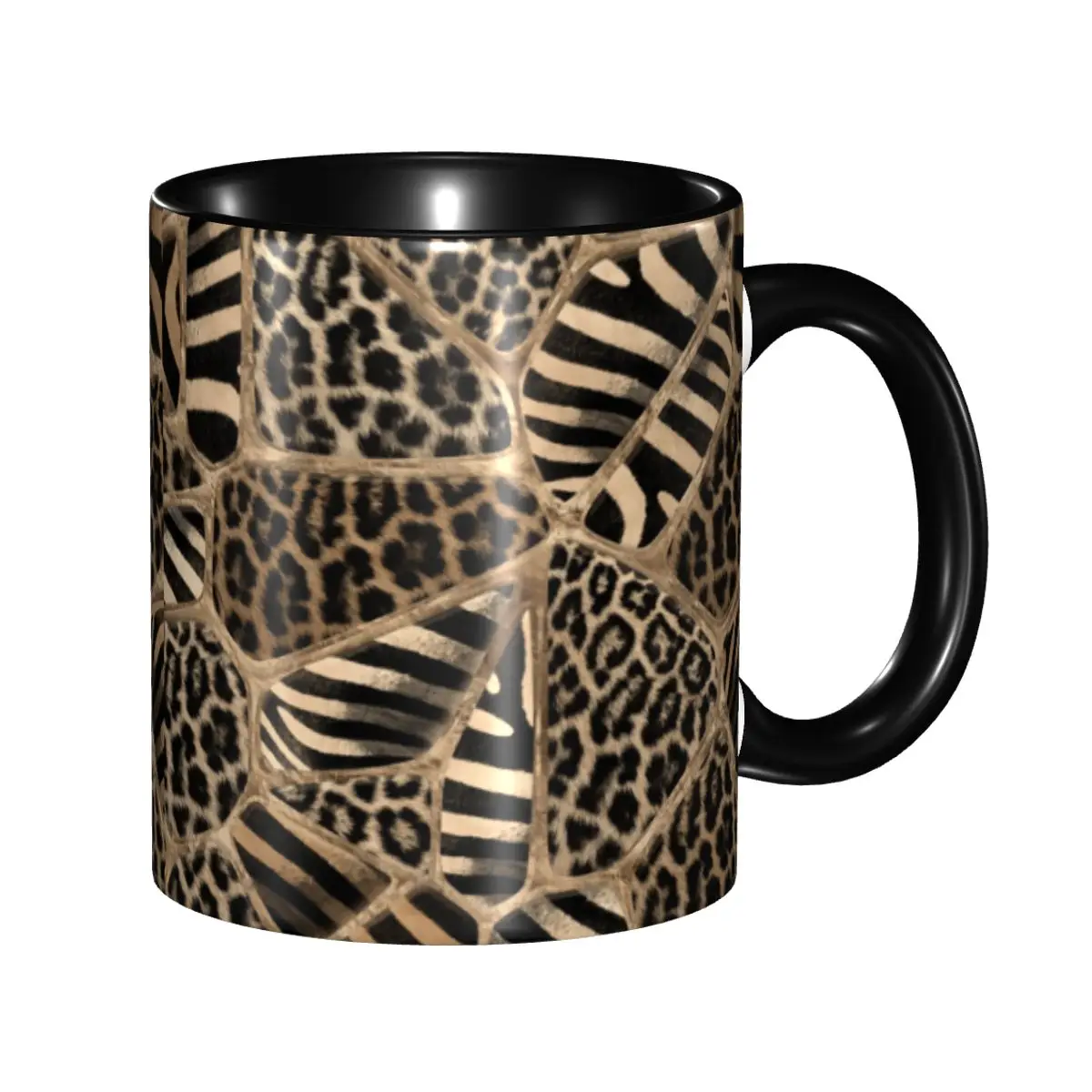 Animal Print Coffee Mugs DIY Personalized Leopard and Zebra Ceramic Mug Creative Gift