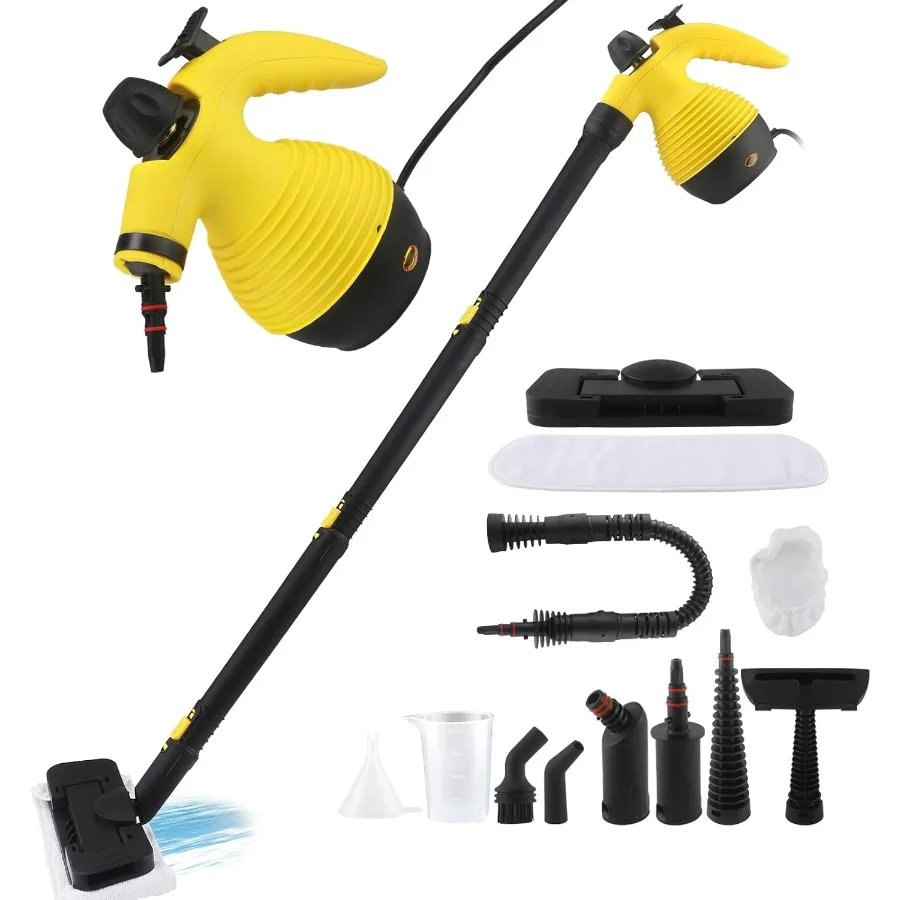Alat Pel Uap dengan Pembersih Uap Genggam yang Dapat Dilepas 350ml 1050W Pembersih Lantai Uap untuk Rumah dengan 16 Kit Aksesori Serbaguna S