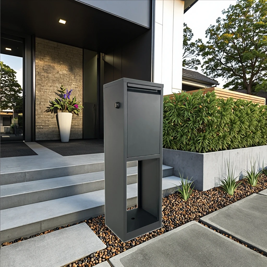 Residential Garden Apartment Anti-theft Waterproof Steel Outdoor Mailbox Freestanding Design Using Password Lock Powder Coating