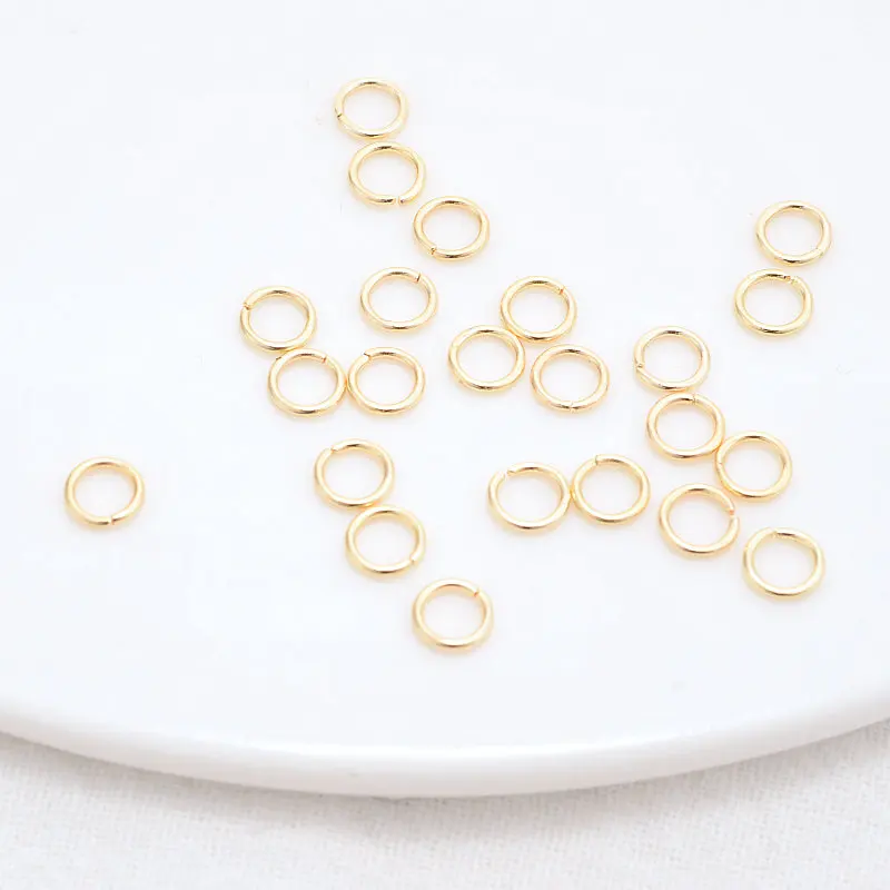 Multi Size 14K Gold Color Plated 100PCS Open Jump Rings Split Rings Connecting Rings for Jewelry Making Metal Ring DIY