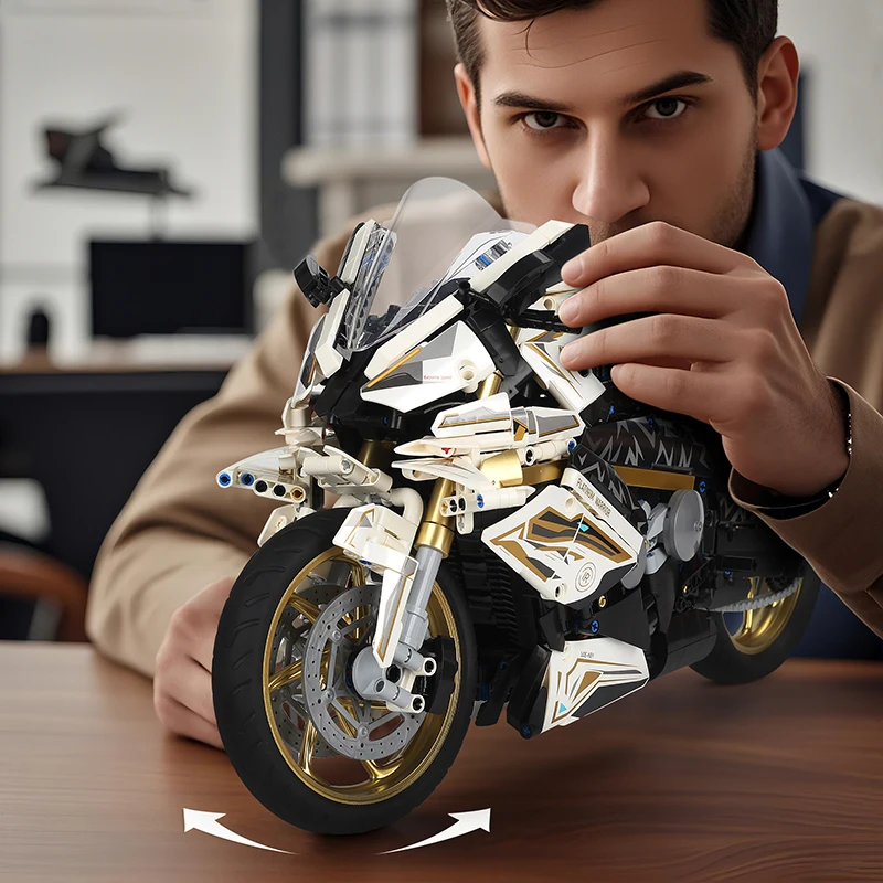 2000PCS 1000RR motorfiets bouwstenen set - 1:5 schaal racemodel montagekit, verzamelspeelgoed cadeau voor tieners en volwassenen jongen