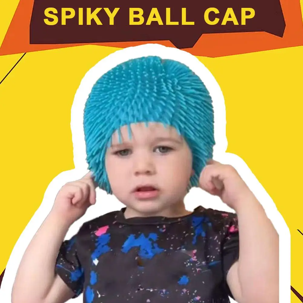  Spiky Ball Cap Eye-Catching Elastic Prank Prop Wobbling Party Costume Hat For Party Kids Women Men Family Costume Hat B5C6