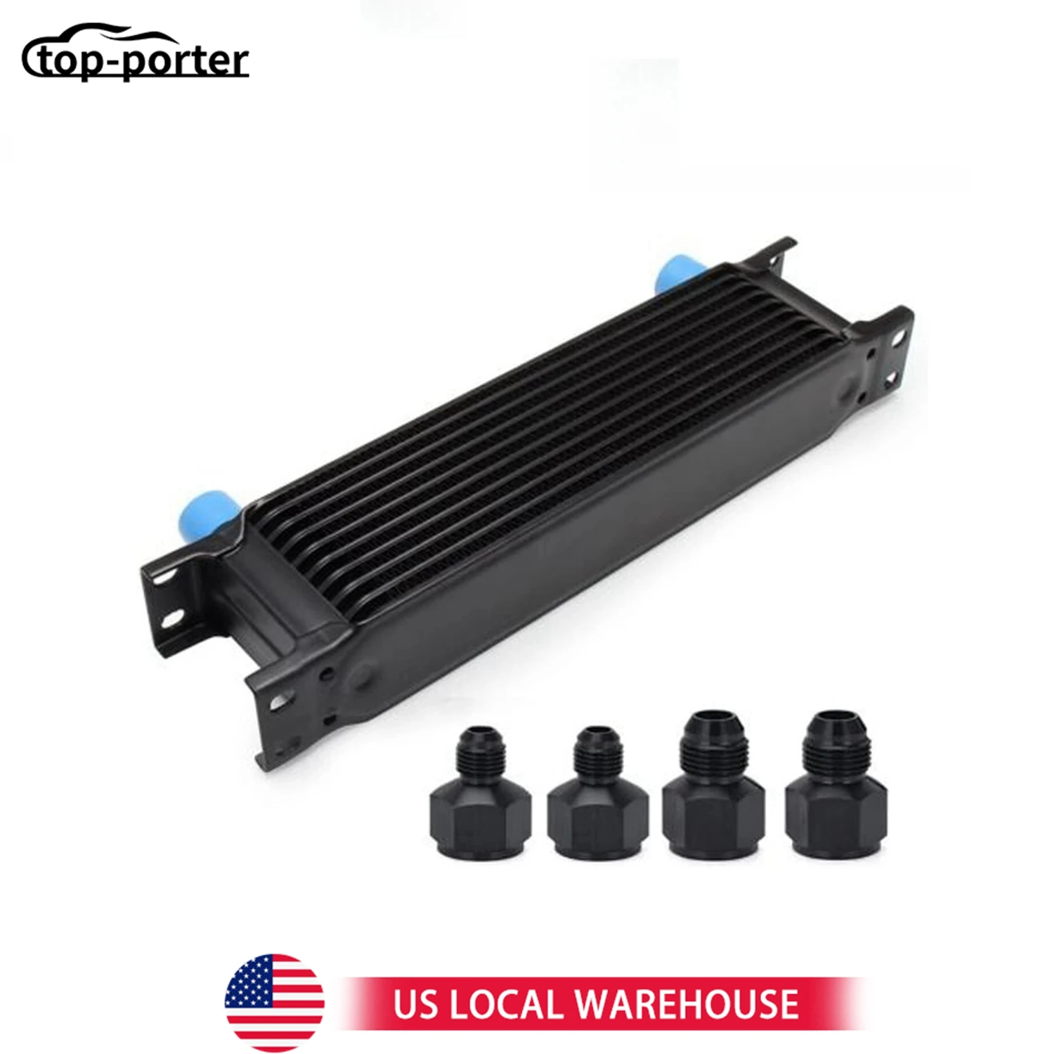

10 Row 10AN Engine Transmission Oil Cooler Kit with 6AN 8AN Adapter Aluminium
