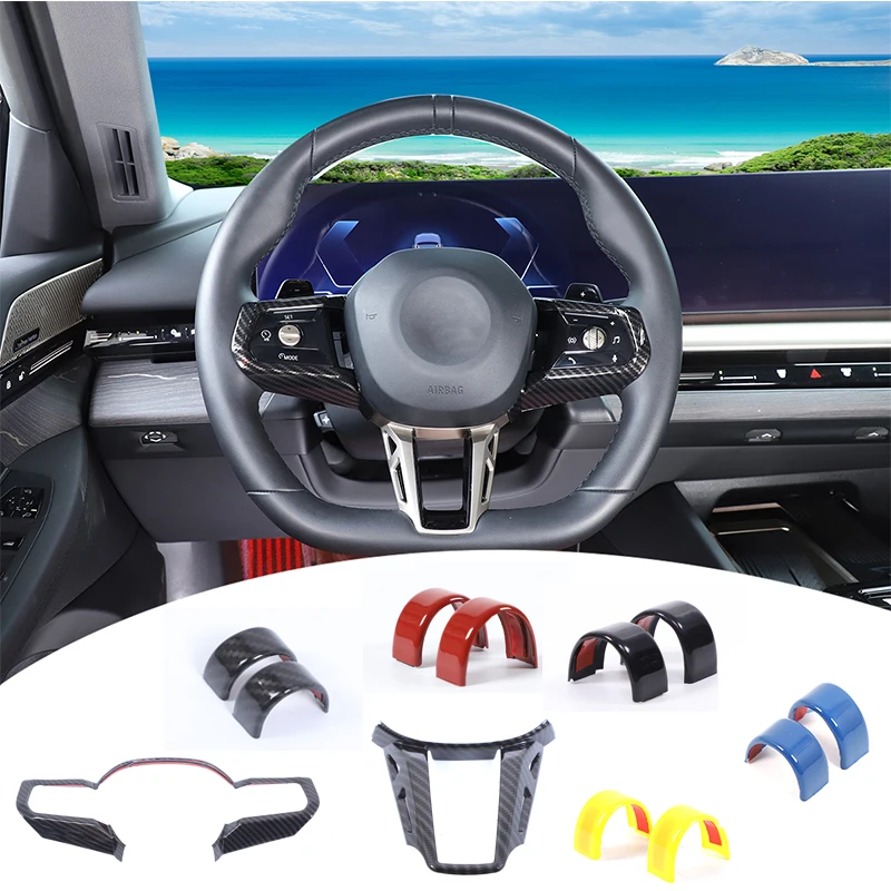 Used for 24+ models of BMW 5 series steering wheel return to normal standard, sports red, car interior decoration accessories