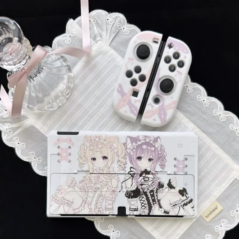 Kelulu Switch Protective Case Cute Anime Lolita Girls Customized Oled Ns Lite Protective Case Storage Bag Anime Game Peripheral