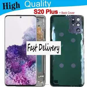 Bilashmart Best Quality AMOLED LCD Replacement Samsung S20 Plus Touch Screen S20 Plus G985 G985F Display with Back Glass