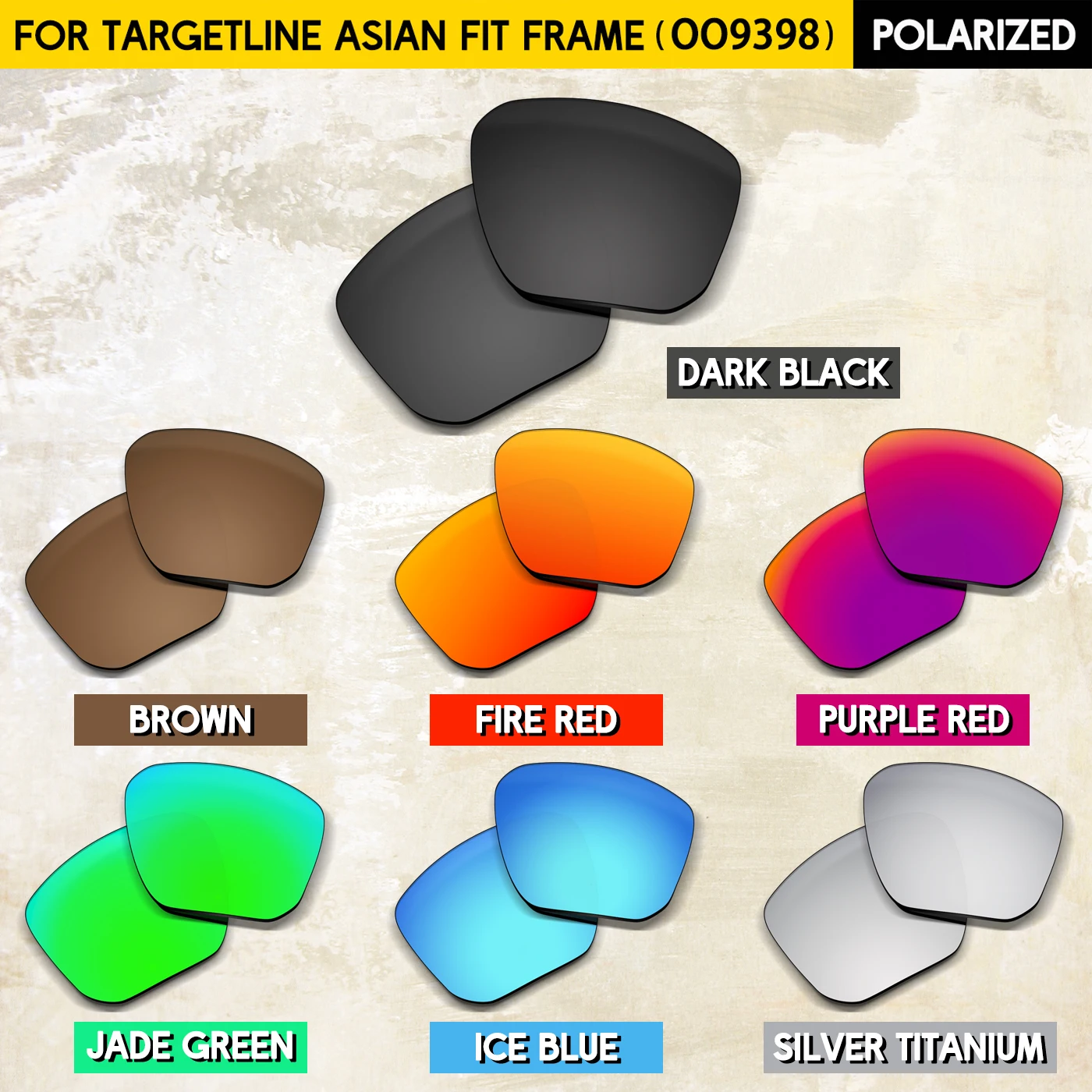 

Thickness of 1.5MM Polarized Replacement Lenses for Oakley Targetline Asian Fit OO9398 58mm Sunglasses-Multi Colors