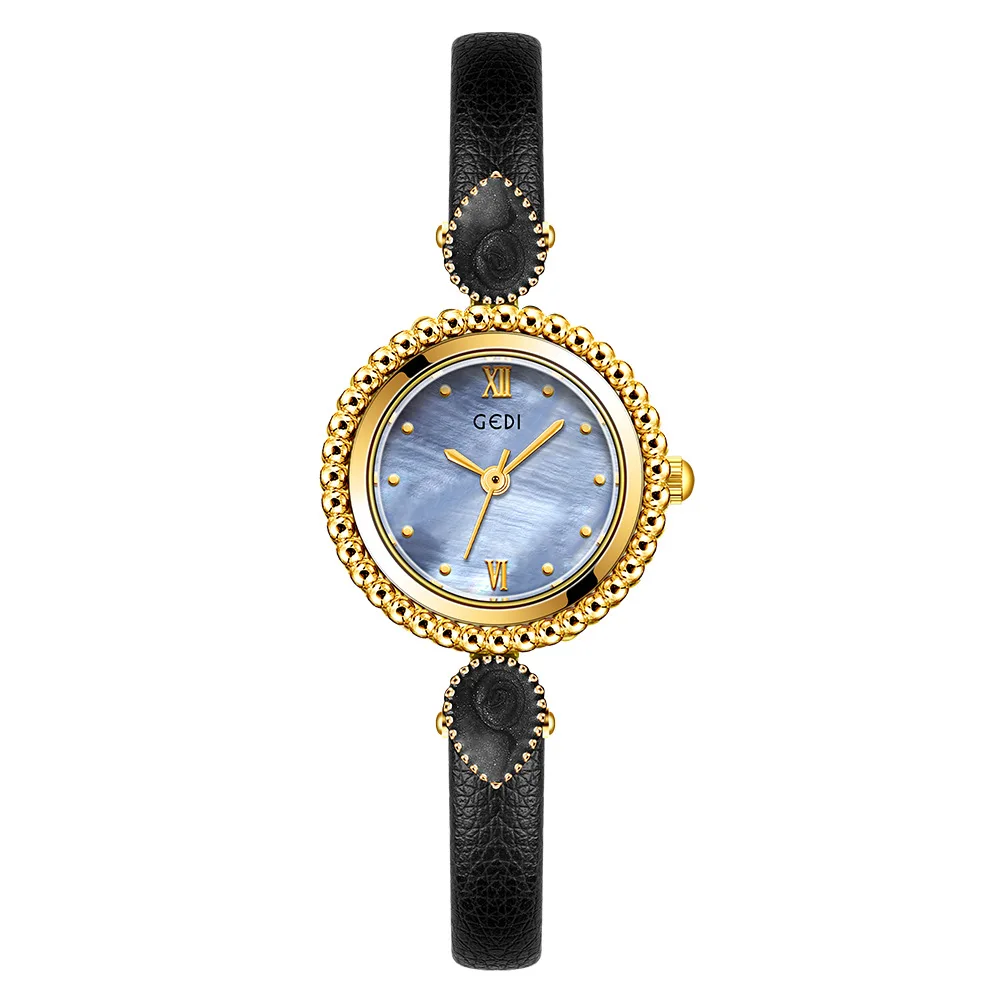 

Богемные женские часы, нишевые высококачественные рябчатые пластины, маленькие изысканные темпераментные кварцевые часы с поясом