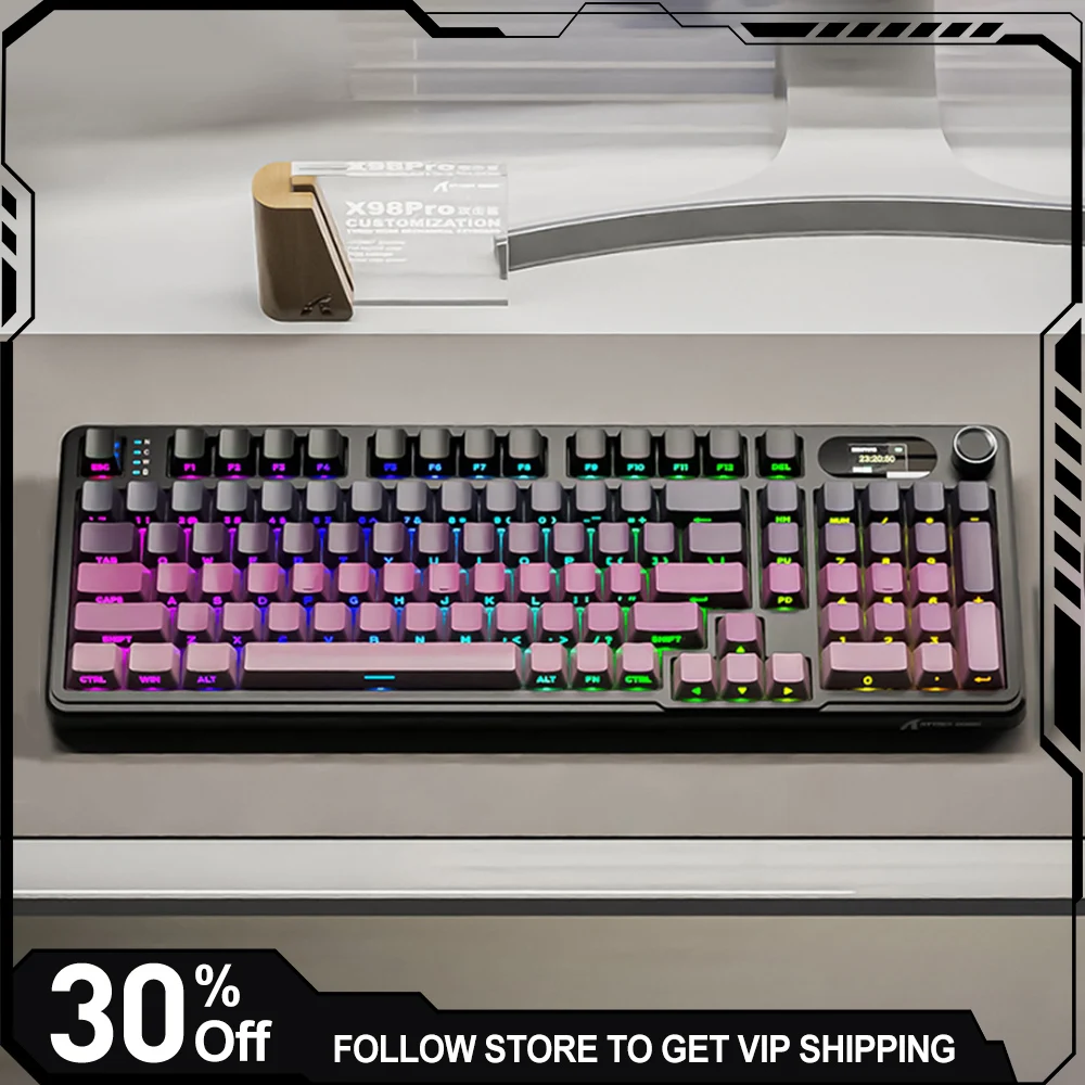 

Attack Shark X98Pro Mechanical Keyboard With TFT screen wireless three mode hot swap RGB Customized e-sports gaming keyboard