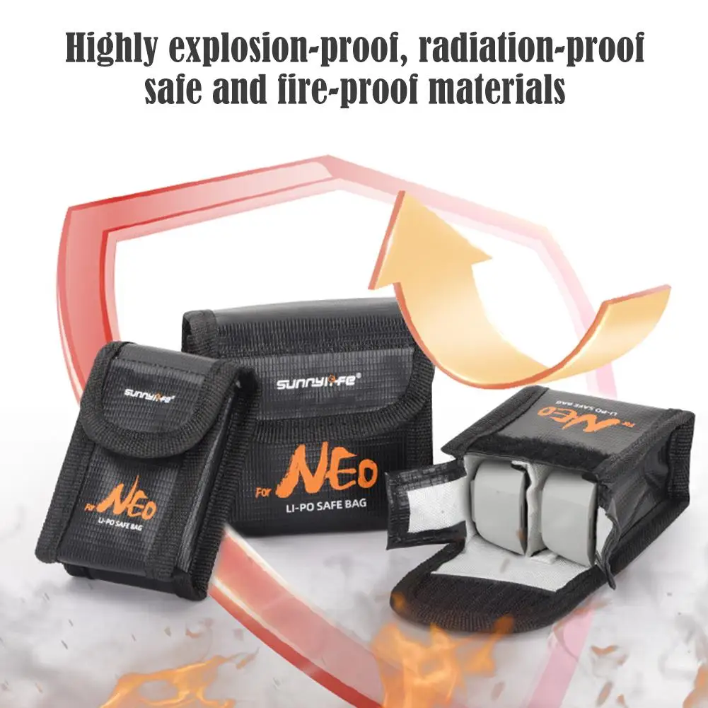 Battery Explosion-proof Bag For DJI Neo Fireproof Sealed Lithium Battery Safety Storage Bag Drone Battery Flame Retardant Bag