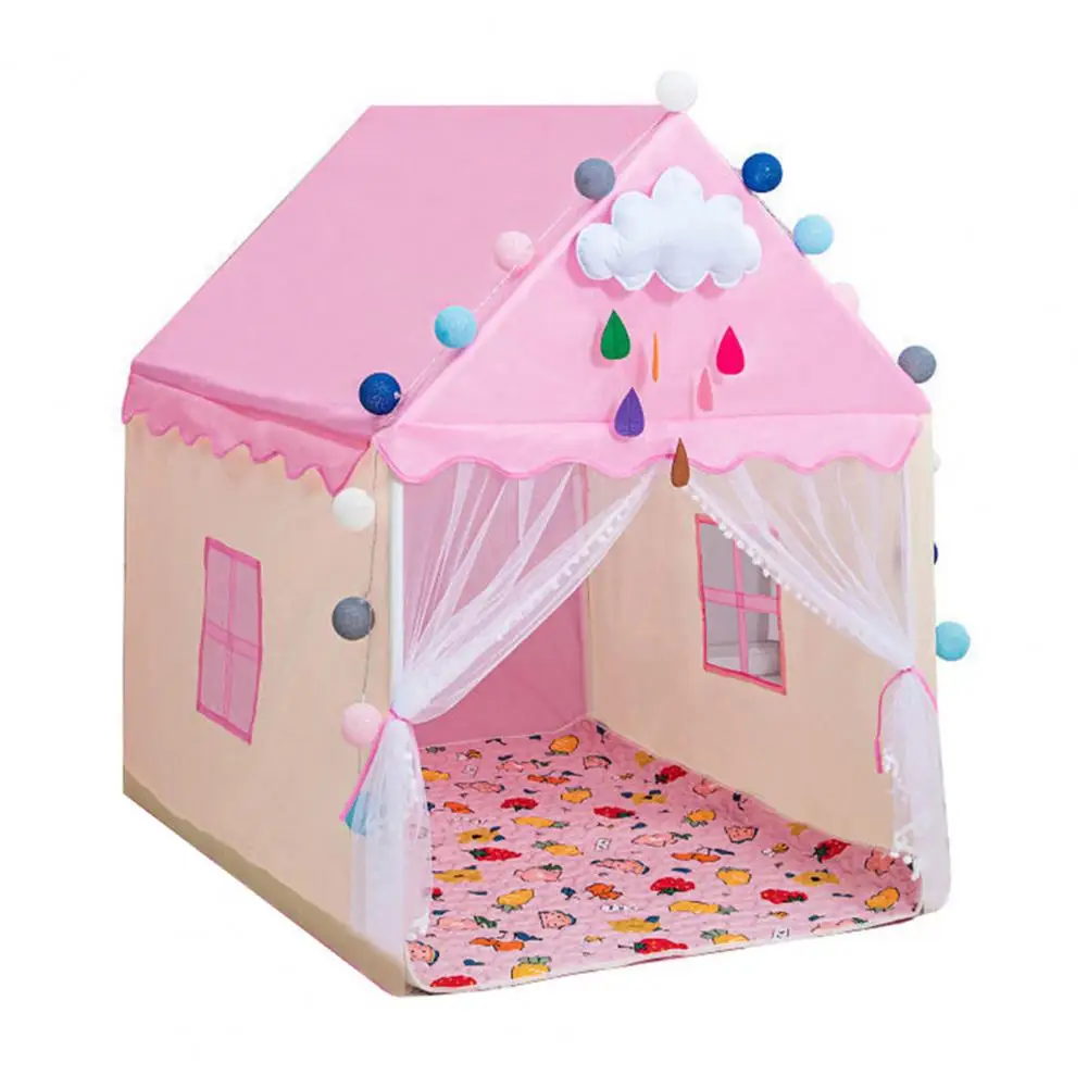 Kids Tent Playhouse Tent Playhouse for Boys Girls Indoor Outdoor Children Play House with Mat Neutral Color