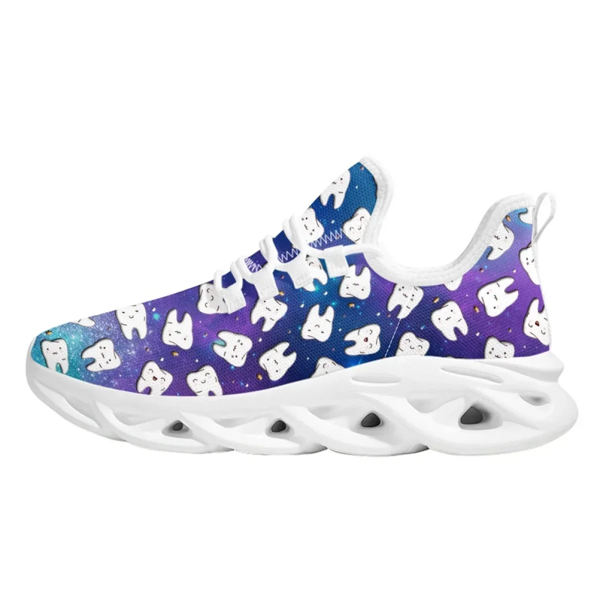 Cartoon Teeth Gradient Print Summer Sneakers Designer Shoes Breathable Flats for Female Dentist Footwear Women босоножки женские