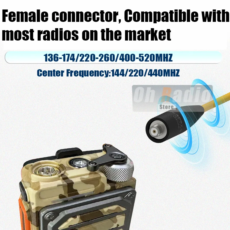 Оригинальная антенна Nagoya NA-320A с высоким коэффициентом усиления, трехдиапазонная SMA-гнездовая мягкая кнут-антенна, высокое качество для Baofeng UV-5R Mini DM-32 Radio