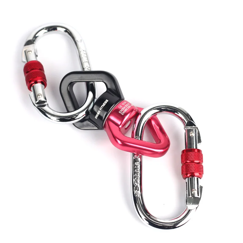 PRIOR FITNESS Fly Grip Full Set, 2 Carabiners, Swivel Hand Loop for 45mm Dance Pole