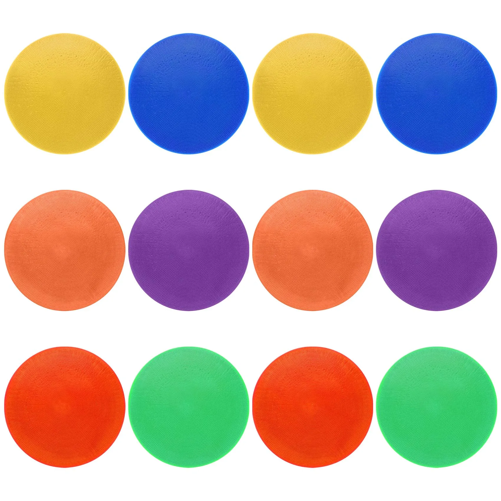 12Pcs Colored Spot Marker Non-Slip Agility Markers Flat Cones Dots for Football Basketball Training Dance Practice