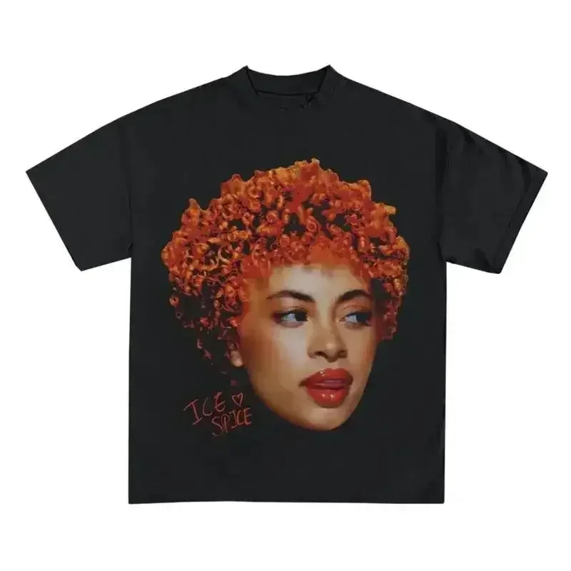 New Ice Spice Heavy Cotton Black All Size T Shirt BL021