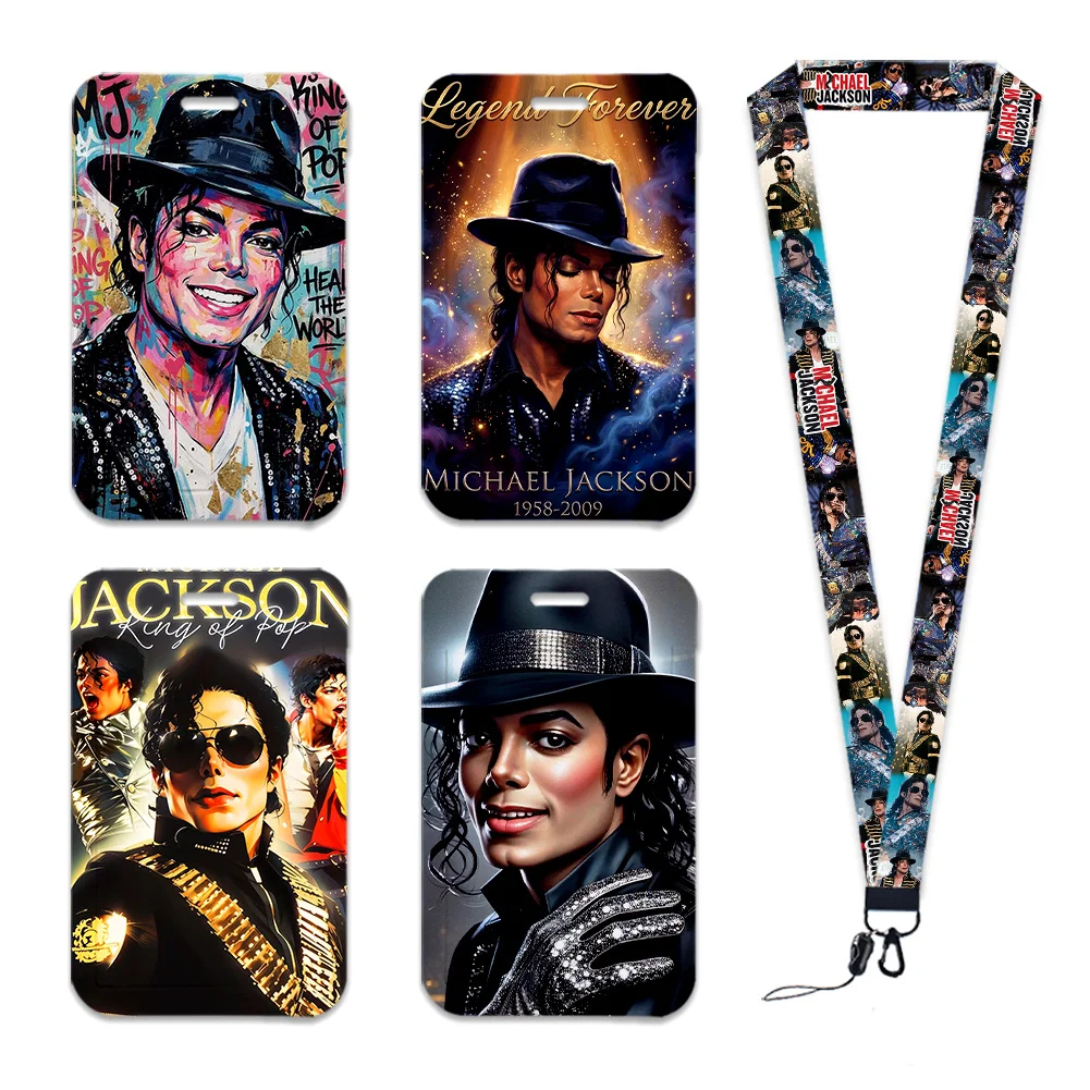 Famous Singer Fans Products Card Holder Work Permit Name Badge with Keychains Student Id Card Lanyard Holder Accessories