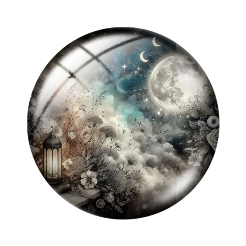 Ethereal Moon Clip  12mm/18mm/20mm/25mm glass cabochon  bracelet pendant rings for jewelry demo earrings back Making findings - view 6