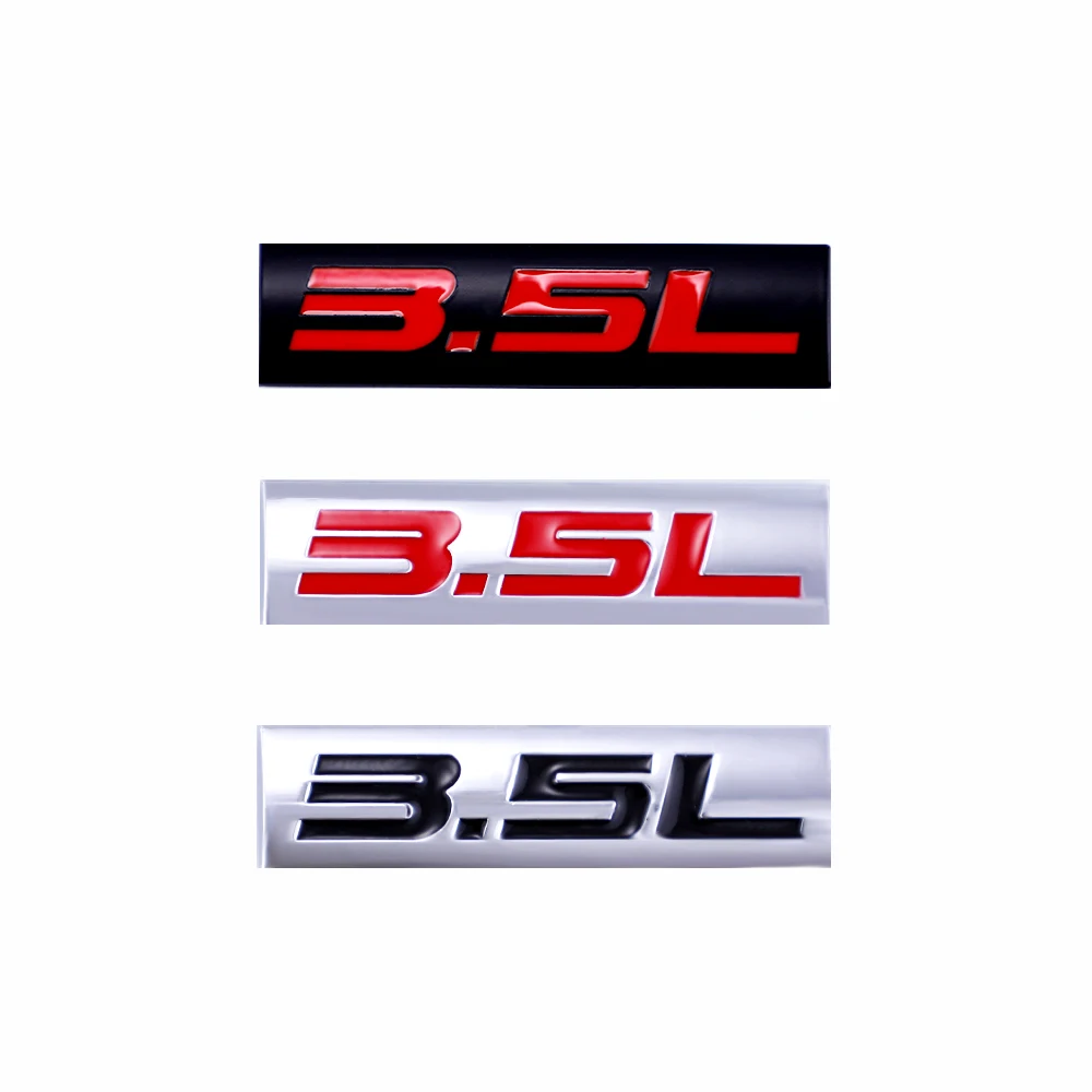 3.5L Emblem Badge – Chrome Glossy Metallic Decal Trim, Adhesive Mount, Universal