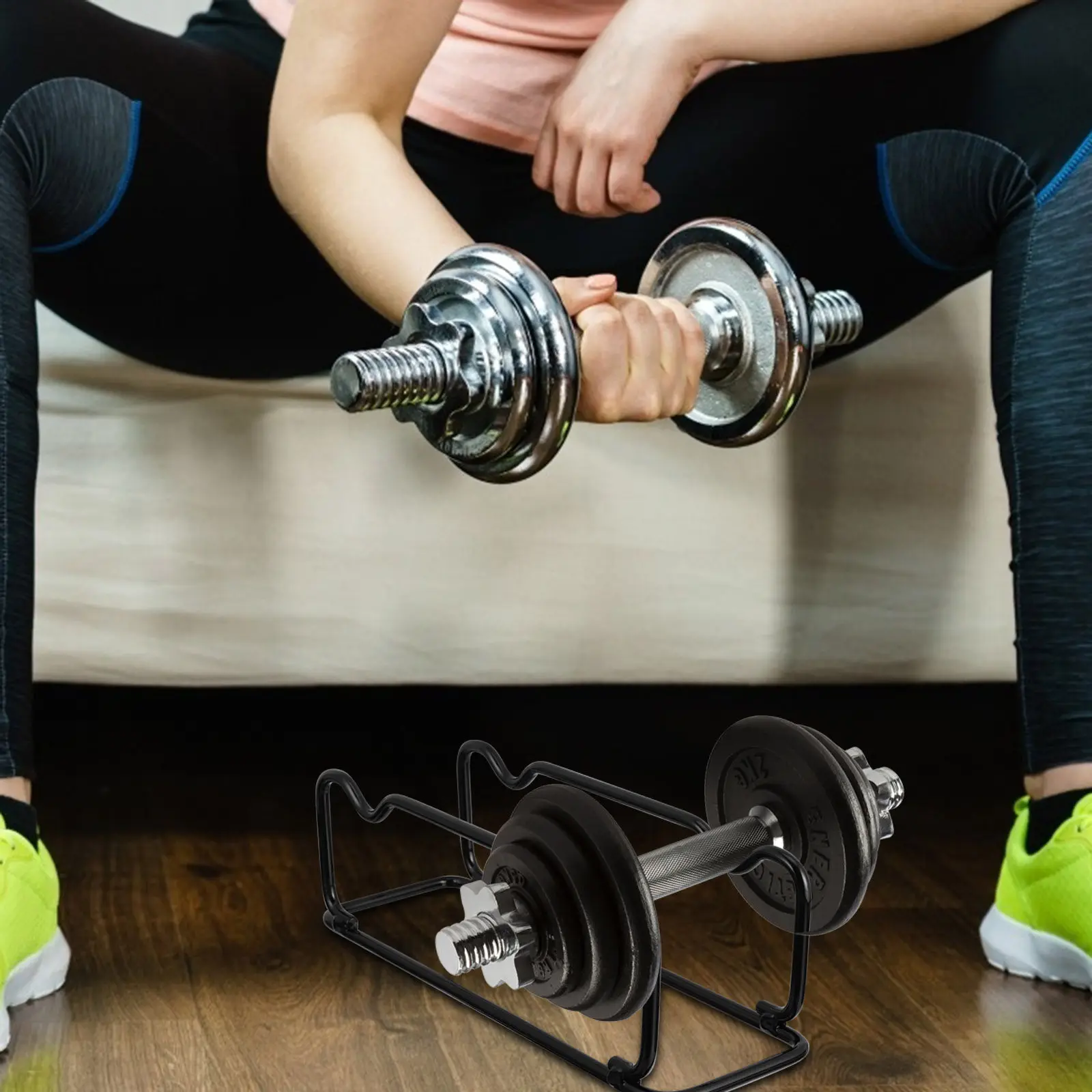 1Pcs Iron Dumbbell Holder Heavy Duty Stable Design Environmentally Friendly Dumbbell Storage Stand Ideal Gift for Fitness