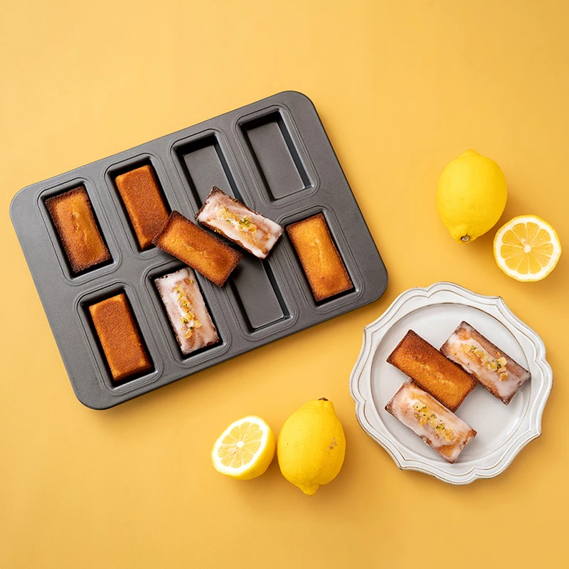 8 Cavity Carbon Steel Madeleine Toast Cake Baking Pan Stuffed Muffin Financier Dessert Pastry Mold for Kitchen Bakeware