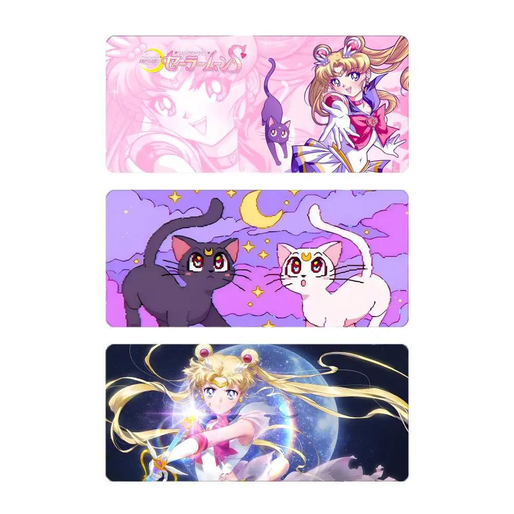 Cute Classic Anime Beautiful S-Sailor Moon Mouse Pad Large Gaming Mousepad with Stitched Edges Thickened Desk Mat PC