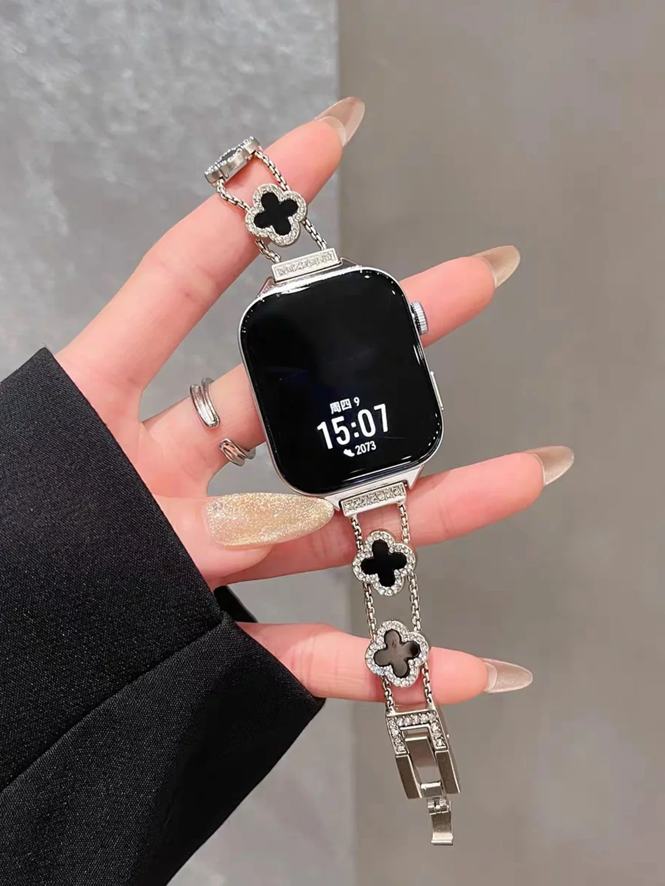 Bel braccialetto in acciaio inossidabile Bling per cinturino Apple Watch Series Ultra 10/9/8/7/6 38mm 40mm 41mm 42mm 44mm 45mm 46mm cinturino