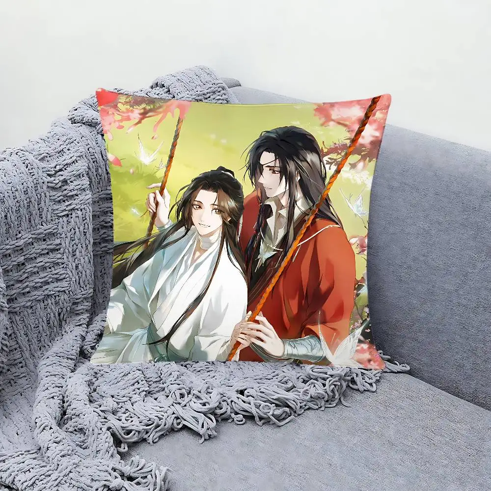 Anime Heaven Official’s Blessing Throw Pillow Covers Pattern Cushion Cover Suitable For Sofa Bedroom Car Pillow Cover