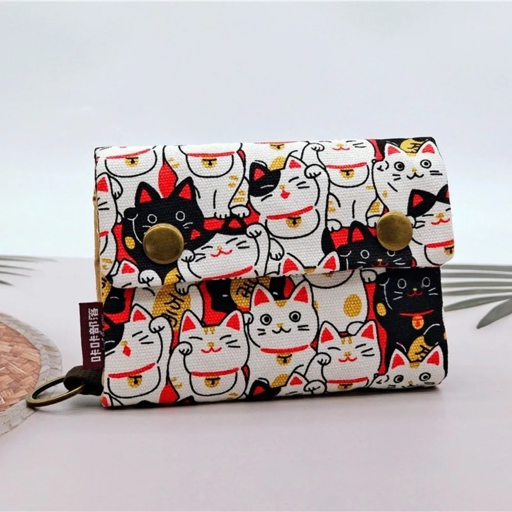 المحمولة خمر محفظة نسائية للعملات المعدنية قماش أضعاف الكرتون المطبوعة محفظة حقيبة التخزين سستة تغيير المال المنظمون النساء الرجال