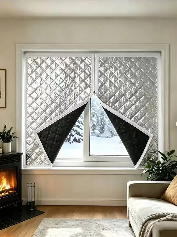 Gemütliche Winter- und Herbst-Thermovorhänge, Wärmedämmung, winddichte Abdichtung, Temperaturisolierung, Sonnen- und Schalldämmung, Mo – Detail 1