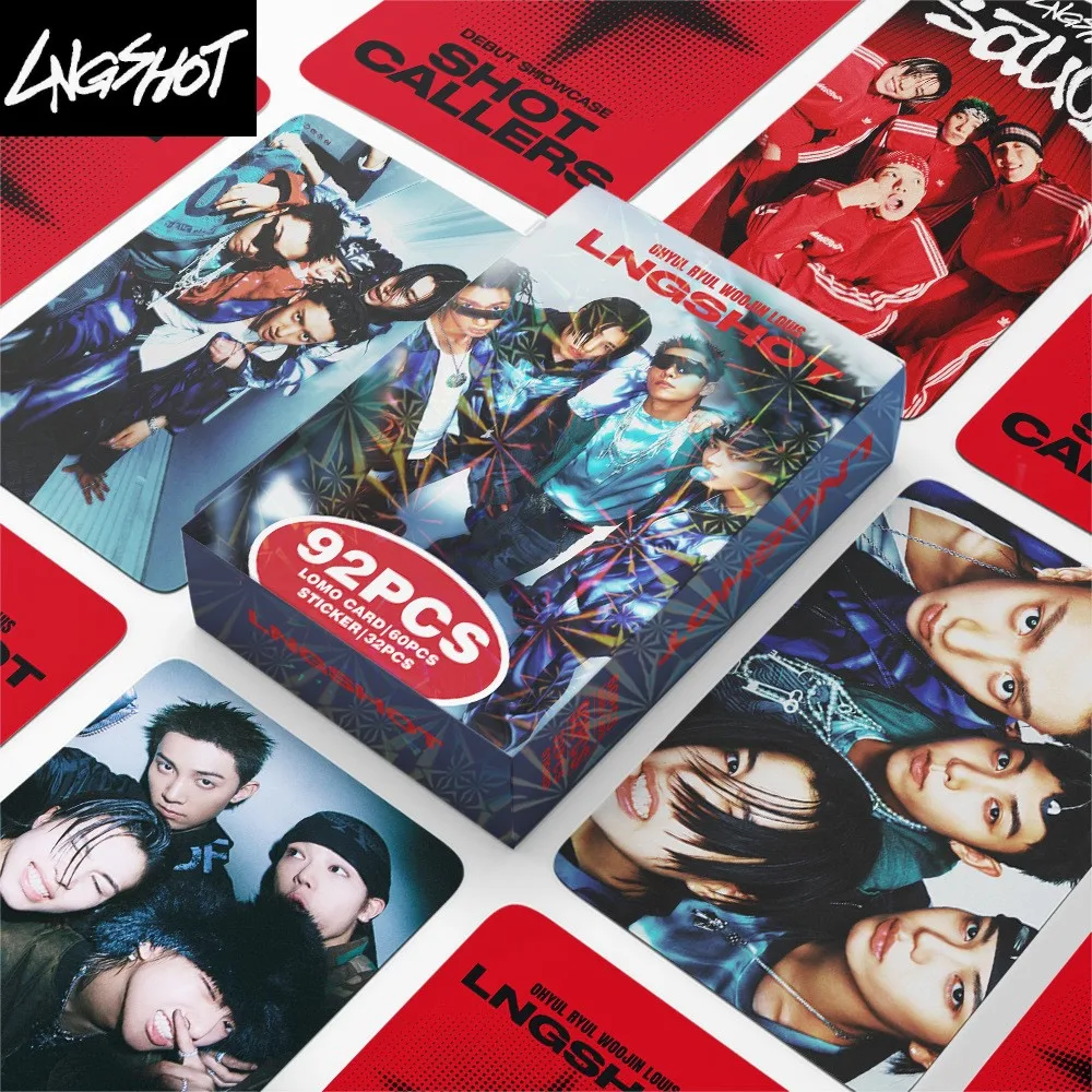 En stock 60+32PCS/SET NUEVO álbum de debut de KPOP LNGSHOT SHOT CALLERS Louis Ohyul Ryul Woojin, pegatinas de fotos de celebridades, tarjetas LOMO