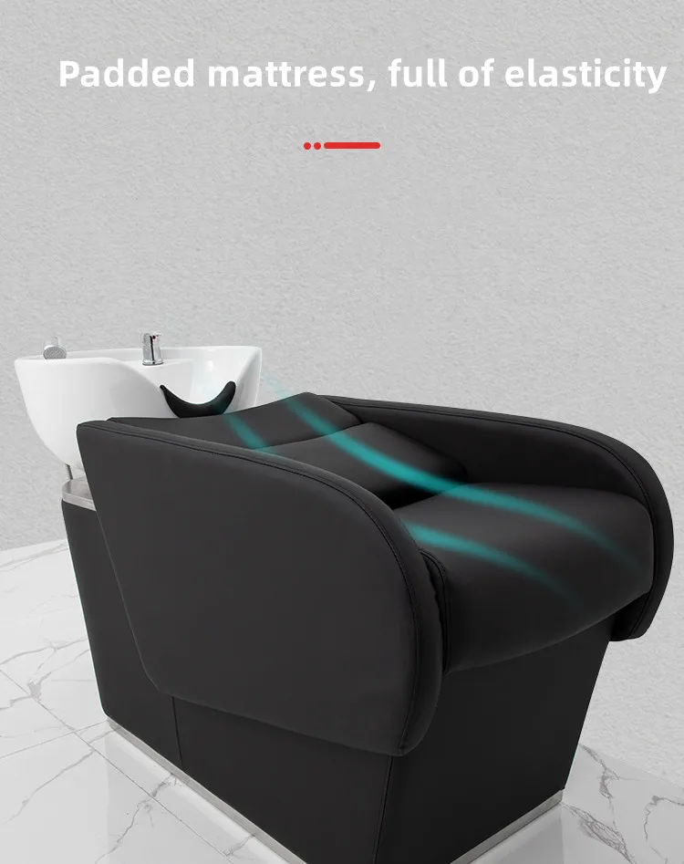 Professional High Quality Hair Salon Modern Lay Down Furniture Shampoo Chair Washing Bed With Bowl