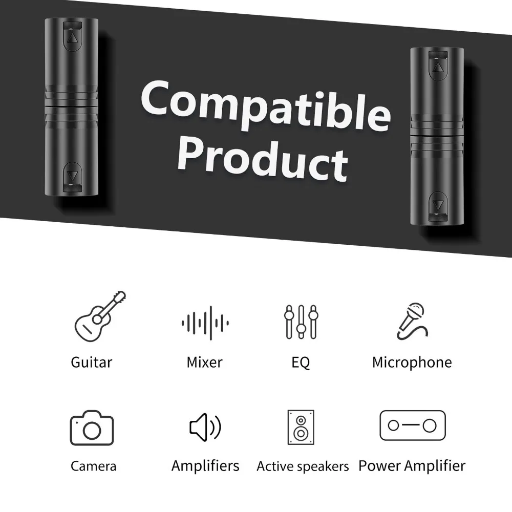 1 Pair 1 Male to Male + 1 Male to Female Connector 3 Pin XLR Connector Adapter Plug and Play Balanced Audio Coupler