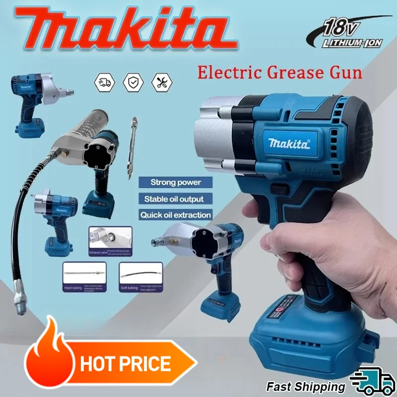 

Makita Brushless Electric Grease Gun Wireless For Makita 18V Battery Fully Automatic High-Pressure Excavator Specific Grease Gun
