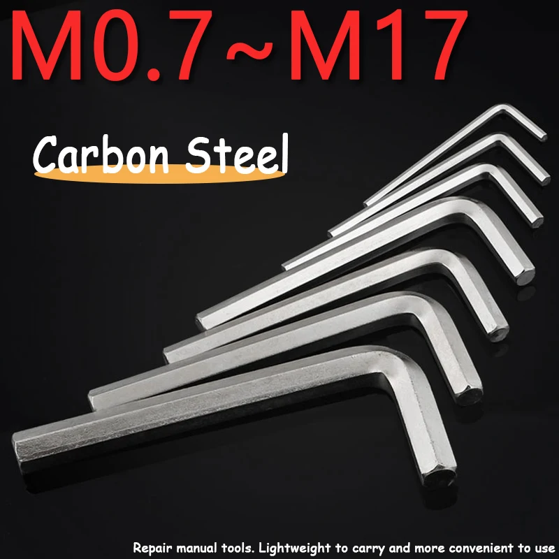 

1~50pcs Nickel Plated Allen Keys Hex Wrench L Shaped M0.7M0.9M1.27M1.5M2M2.5M3M4M5~M17 Carbon Steel L-type Hex Wrench Allen Keys