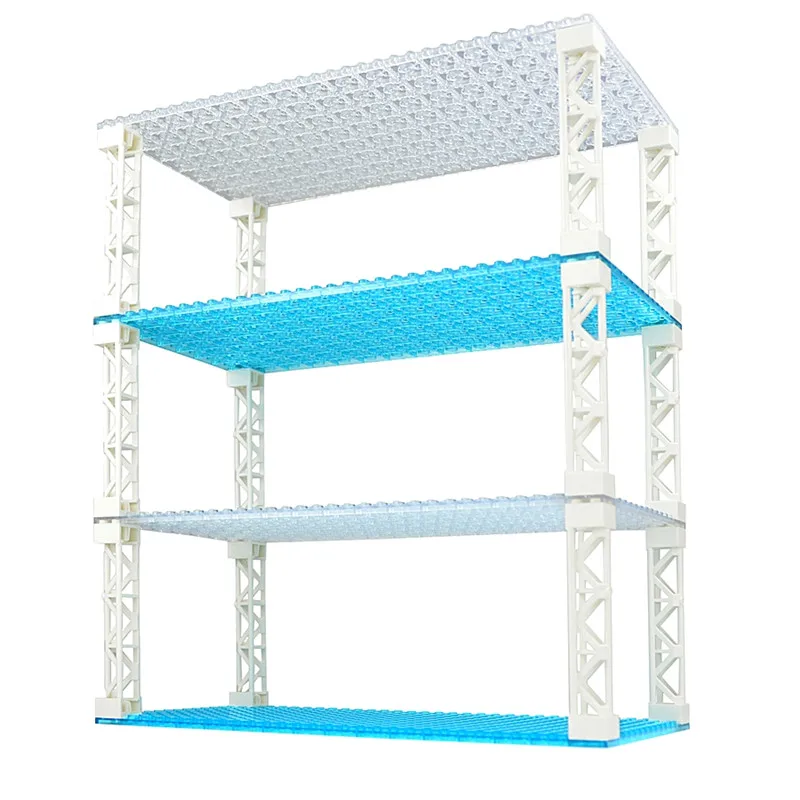 Plaque de Base Double face 16x32 points, plaque de Base haute transparente pour figurines, blocs de Construction, jouets, plaques de ville, blocs de Construction