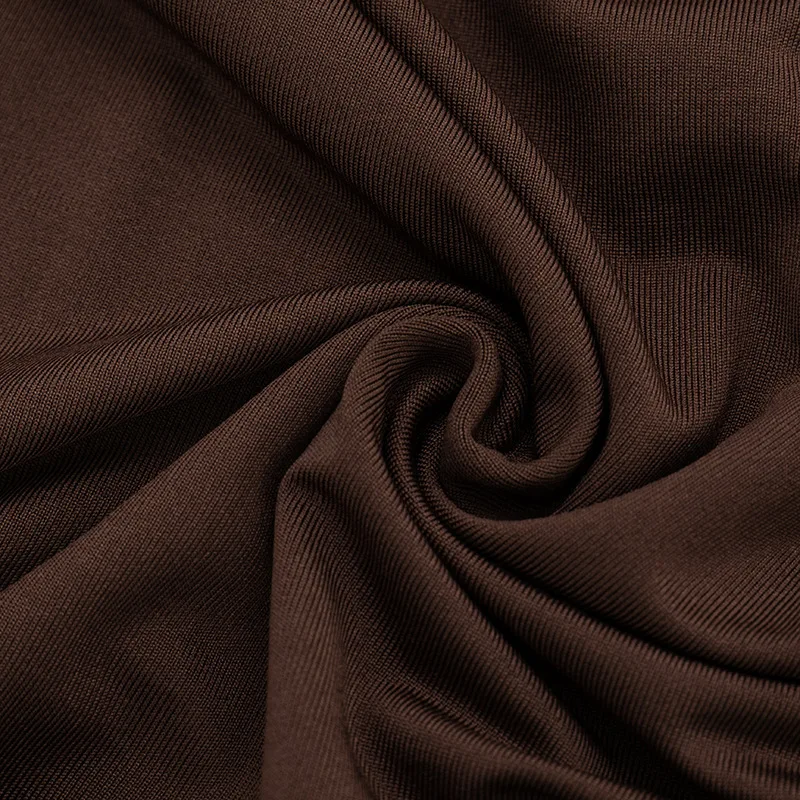 Elegantes Gerafftes Minikleid Damenmode Einfarbiges Vintage Braunes Bodycon Sexy Kleid Sommer Hochgeschnittenes Party Y2k Damenkleid – Detail 20