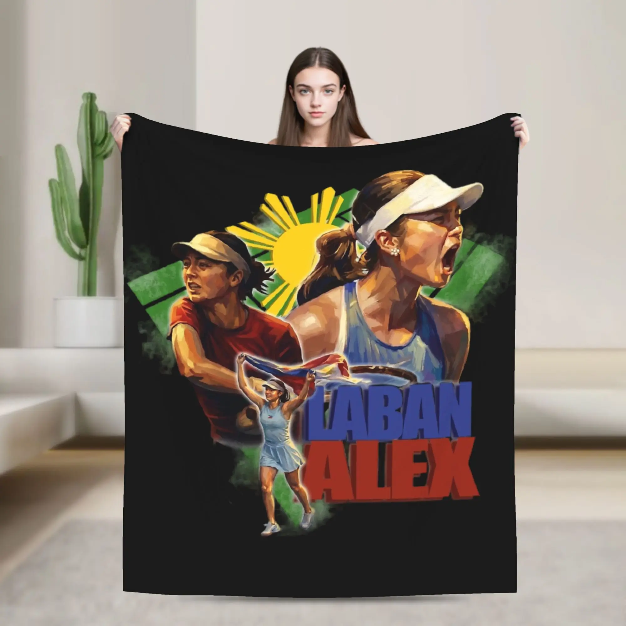 Alex Eala Blanket Cover Flannel Tennis Player Filipina Pride Warm Throw Blanket for Bedding Couch Bedroom Quilt