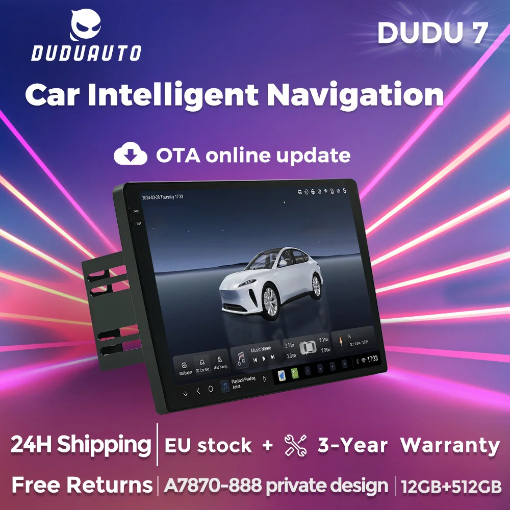 EU Warehouse DUDUAUTO 8 Core 2Din Wireless CarPlay Auto Radio Multimedia Video Player GPS Stereo HD Screen WIFI BT For Universal