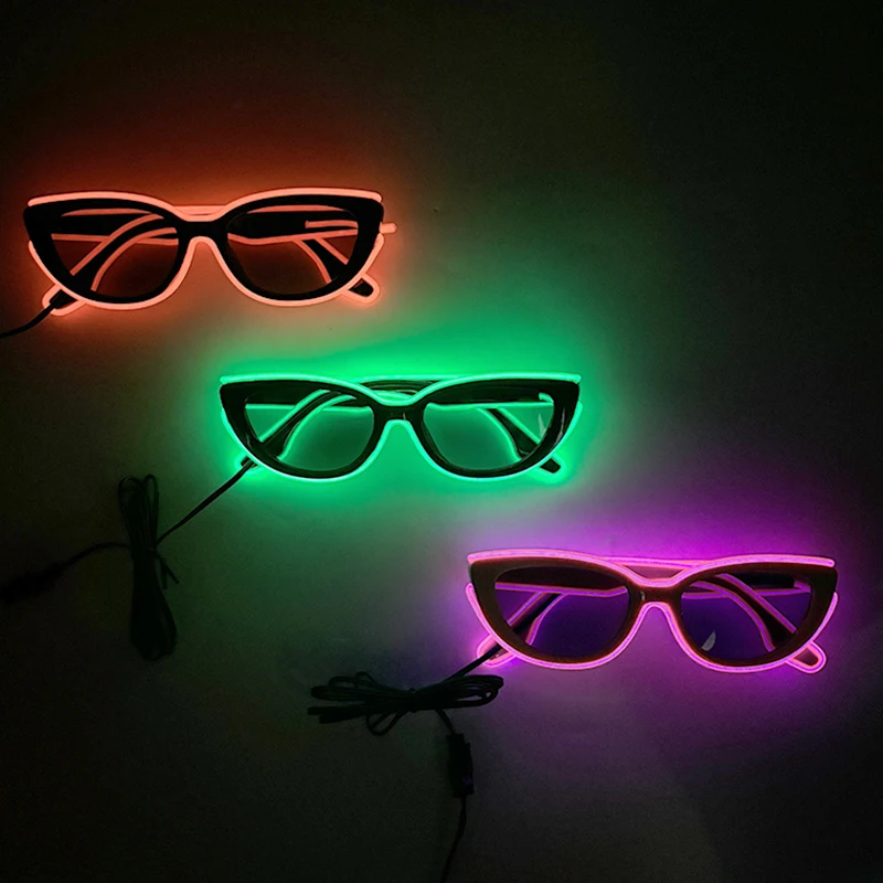 Occhiali da sole Cat Eye vintage a LED Occhiali da sole Cat Eye skinny carini NATALE DECOR Occhiali alla moda Donna Ragazza Occhiali Cat Eye LED Decor