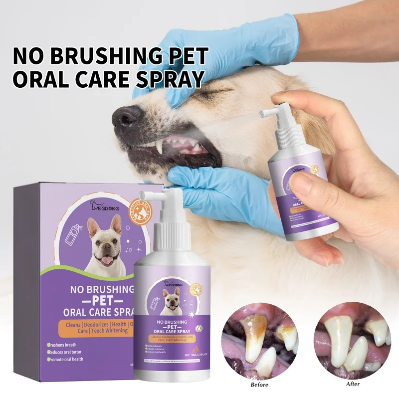 Dog and cat teeth cleaning spray pet mouth cleaning breath fresh deodorization odor removal cleaning